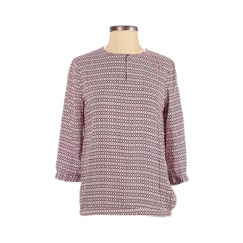 🌺 Tommy Hilfiger Geometric Print Keyhole Neck Blouse 4